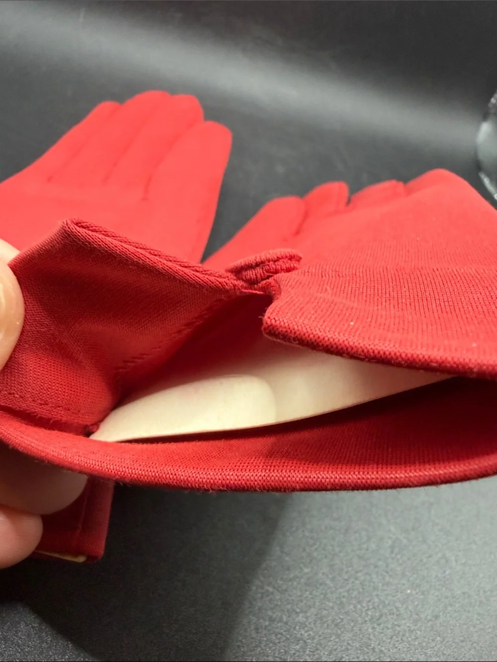 Van Raalte Flexibles Vintage Red Toned Nylon Gloves, Never Worn O/S Original Tag